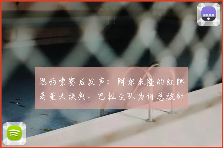 恩西索赛后发声：阿尔米隆的红牌是重大误判，巴拉圭队为何总被针对？深入解析美洲杯焦点争议